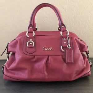 Coach Leather Carryall • Rose Pink • Silver Detail